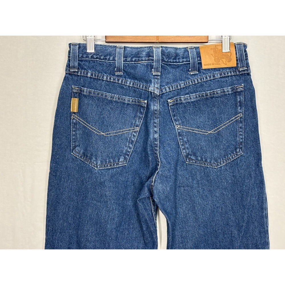 Texas Straight Leg Jeans Mens Dark Blue Denim Original Fit 32" Waist 28" Inseam